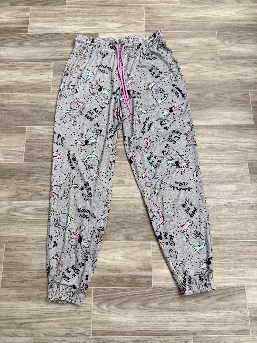 Briefly Stated Unicorn Print Lounge Jogger with Pink & Mint Accents
